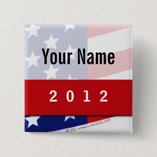 Politieke campagne, CYO-strips en Stripes Vierkante Button 5,1 Cm (Voorkant)