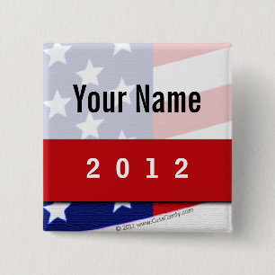 Politieke campagne, CYO-strips en Stripes Vierkante Button 5,1 Cm