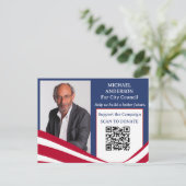 Politieke Campagne Fondsenwerving QR Code Briefkaart (Staand voorkant)