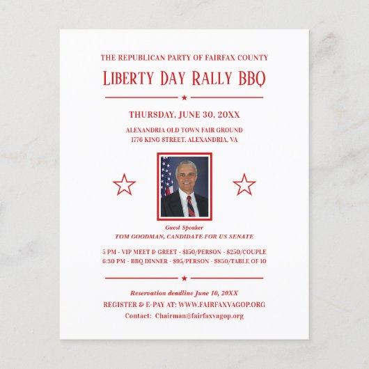 Politieke campagne Fundraising Invite met foto (Voorkant)