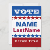 Politieke campagne kaart (Achterkant)