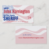 Politieke campagne Kaart - County Sheriff Visitekaartje (Voorkant / Achterkant)
