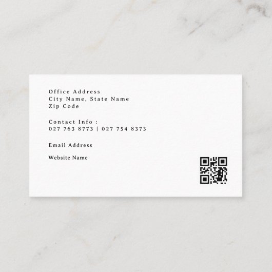 Politieke campagne met QR Code Visitekaartje (Achterkant)