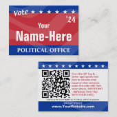 Politieke campagne met QR-Label Visitekaartje (Voorkant / Achterkant)
