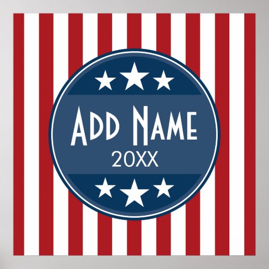 Politieke campagne - patriottische sterren en stri poster (Voorkant)