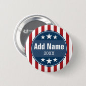 Politieke campagne - patriottische sterren en stri ronde button 5,7 cm (Voorkant /achterkant)