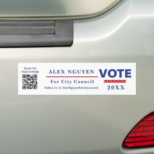 Politieke Campagne QR Code  Bumpersticker (Op auto)