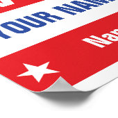 Politieke campagne Stem rood wit blauw, sterren Poster (Hoek)