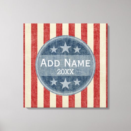Politieke campagne -  sterren en strepen canvas afdruk (Voorkant)