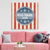 Politieke campagne -  sterren en strepen canvas afdruk (Insitu (Woonkamer))