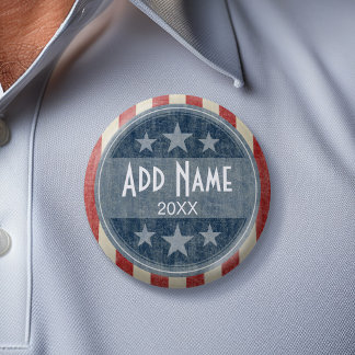 Politieke campagne -  sterren en strepen ronde button 5,7 cm