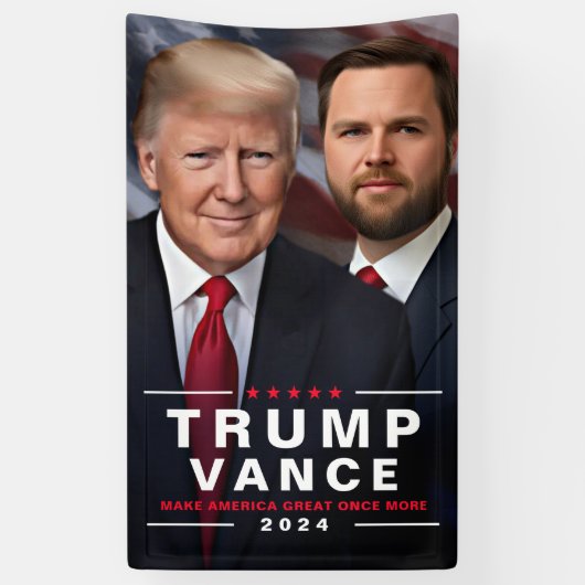 Politieke campagne Trump Vance 2024 Spandoek (Verticaal)