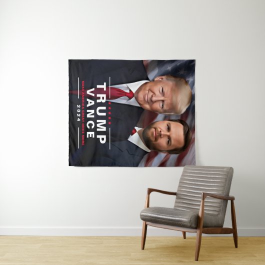 Politieke campagne Trump Vance 2024 Wandkleed (In Situ (horizontaal))
