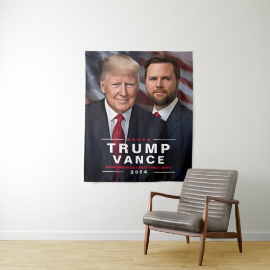 Politieke campagne Trump Vance 2024 Wandkleed (In situ)