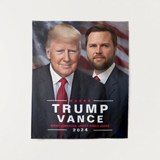 Politieke campagne Trump Vance 2024 Wandkleed (Voorkant)