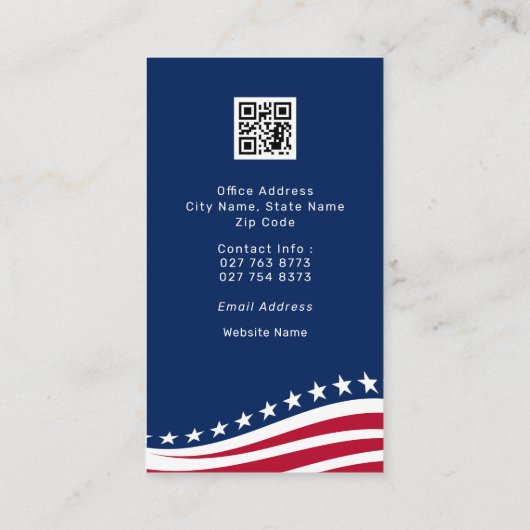 Politieke campagne Visitekaartje met QR Code (Achterkant)