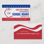 Politieke campagne - Visitekaartje schoolraad (Voorkant / Achterkant)