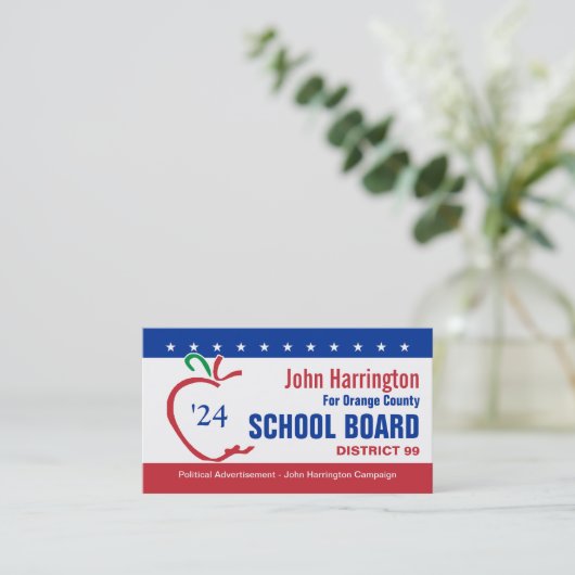 Politieke campagne - Visitekaartje schoolraad (Staand voorkant)