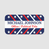 Politieke campagne voor sterren en strips naamplaatje (Voorkant)