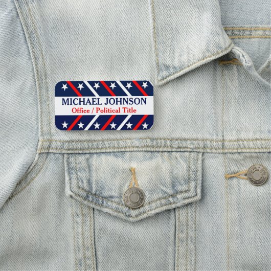 Politieke campagne voor sterren en strips naamplaatje (In situ)