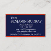 Politieke campagne voor sterren en strips visitekaartje (Voorkant)