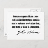 Politieke citaten van John Adams Briefkaart (Voorkant / Achterkant)