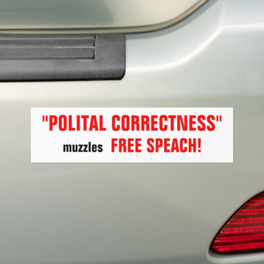 "POLITIEKE CORRECTIEKE" bumpersticker (Op auto)