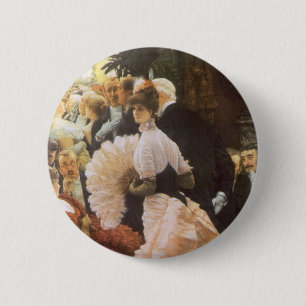 Politieke Dame door James Tissot, Hoge Victoriaans Ronde Button 5,7 Cm