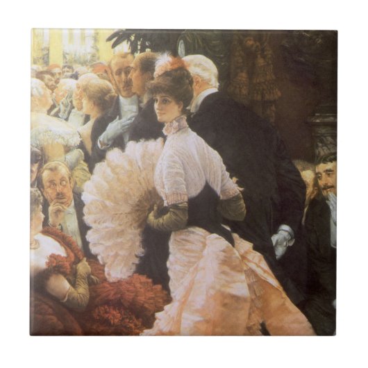 Politieke dame van James Tissot, Victoriaans Tegeltje (Voorkant)