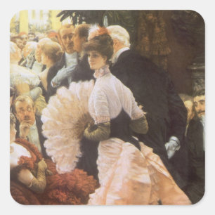 Politieke dame van James Tissot,  Victoriaans Vierkante Sticker