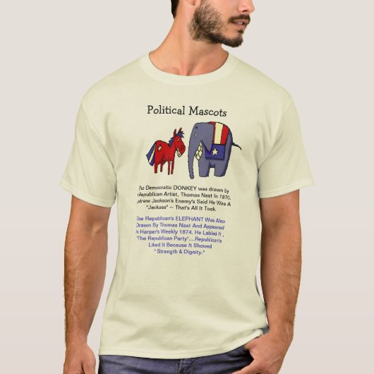 POLITIEKE DONKEY EN ELEPHANT T-SHIRT (Voorkant)