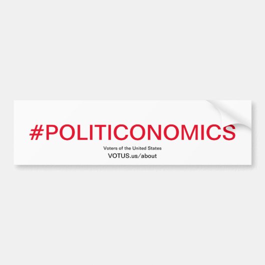 Politieke economie bumpersticker (Voorkant)