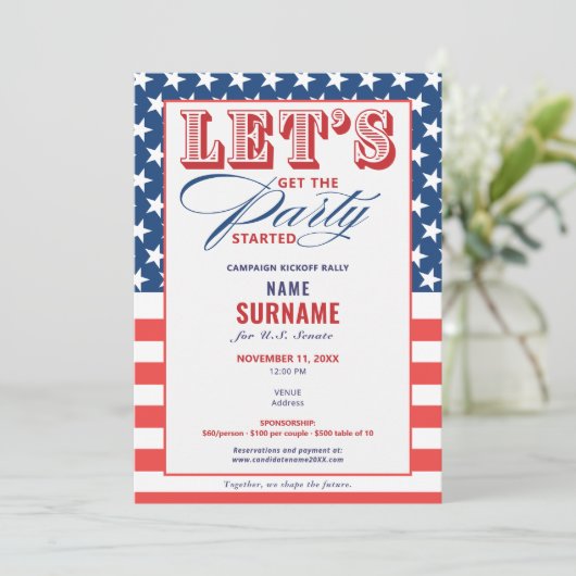 Politieke fondsenwerving 2026 campagne van de GOP Kaart (Staand voorkant)