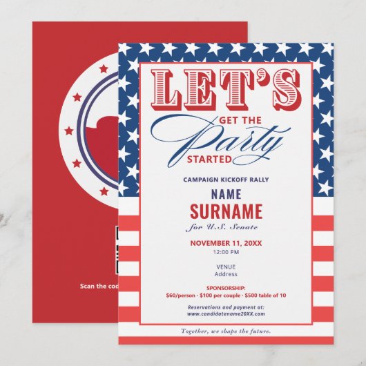 Politieke fondsenwerving 2026 campagne van de GOP Kaart (Voorkant / Achterkant)