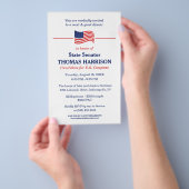 Politieke fondsenwervingsfolder met vlag van de Ve Flyer (Hand)