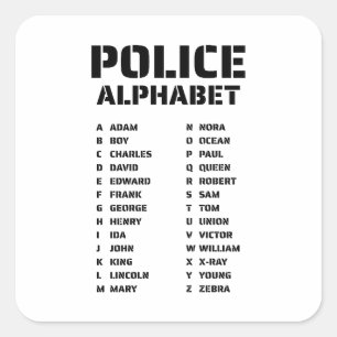 Politieke Fonetische Alfabet Adam Zebra Grafiek Vierkante Sticker
