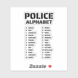 Politieke Fonetische Alfabet Gids Sticker