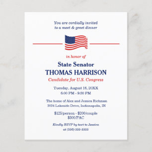 Politieke Fundraiser Patriottic American Flag Flye