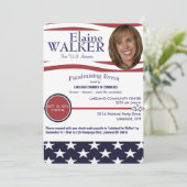 Politieke Fundraiser-uitnodiging met foto Kaart (Staand voorkant)