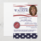 Politieke Fundraiser-uitnodiging met foto Kaart (Voorkant / Achterkant)