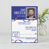 Politieke Fundraiser-uitnodiging met foto Kaart (Staand voorkant)