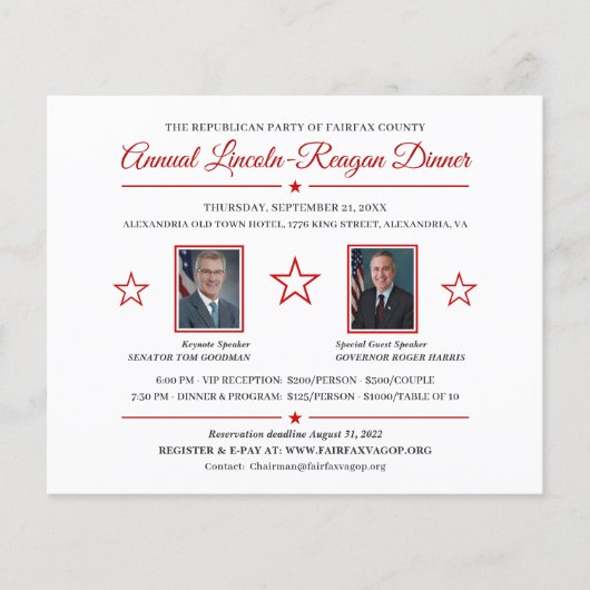 Politieke fundraisering binnenuitnodiging 2 Foto's (Voorkant)