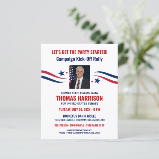 Politieke Fundraising Campaign Kickoff met foto (Staand voorkant)