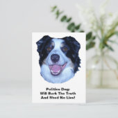 Politieke grens Collie Bark The Truth Briefkaart (Staand voorkant)