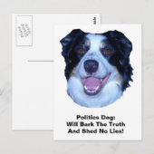 Politieke grens Collie Bark The Truth Briefkaart (Voorkant / Achterkant)