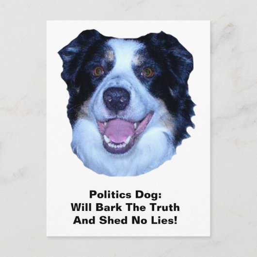 Politieke grens Collie Bark The Truth Briefkaart (Voorkant)