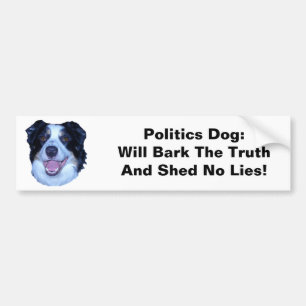 Politieke grenzen collie zullen de waarheid in de bumpersticker