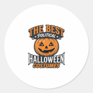 Politieke Halloween Kostuum Pompoen Vintage Shirt_ Ronde Sticker