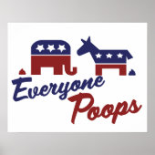 Politieke Humor Iedereen Poops Poster (Voorkant)