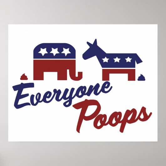Politieke Humor Iedereen Poops Poster (Voorkant)